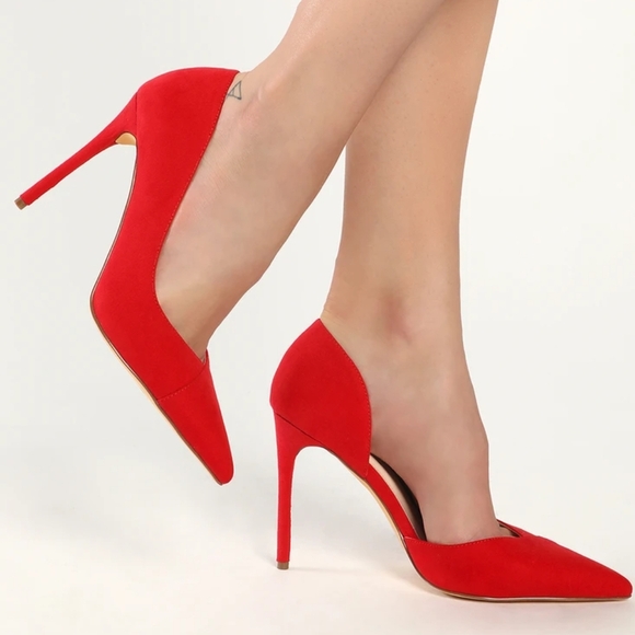 Lulus Shoes - Lulu's Red Elegant Heels